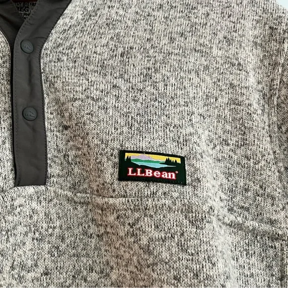 LL Bean Men’s Gray Large Sweater Fleece Pullover - Picture 4 of 11
